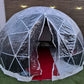 Party igloo set-up in a back garden, perfect for movie nights and gaming nights