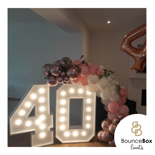 LED Numbers with Balloon Garland